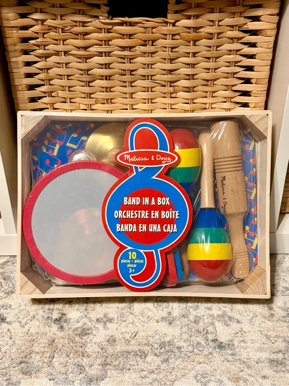 Melissa & Doug band in a box Rainbow Percussion Set - Red, Blue, Yellow, Green